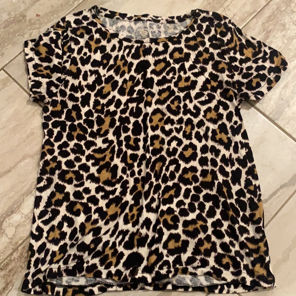 J Crew Leopard print tee
